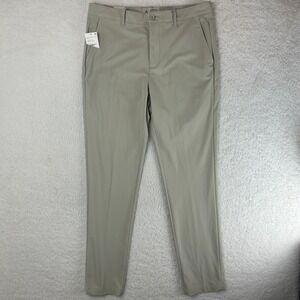 Original Penguin Men's Slim Fit Stretch Pant Agate Gray‎ Khaki Size 34x32 NEW